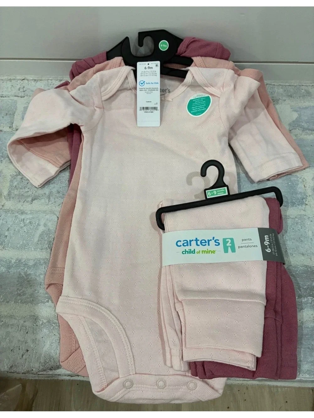 Carter's Child of Mine 6-9M Long Sleeve Bodysuit and Pants Set - New
